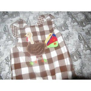 euc Thanksgiving, airplane applique reversible romper baby boys ~ 18 m